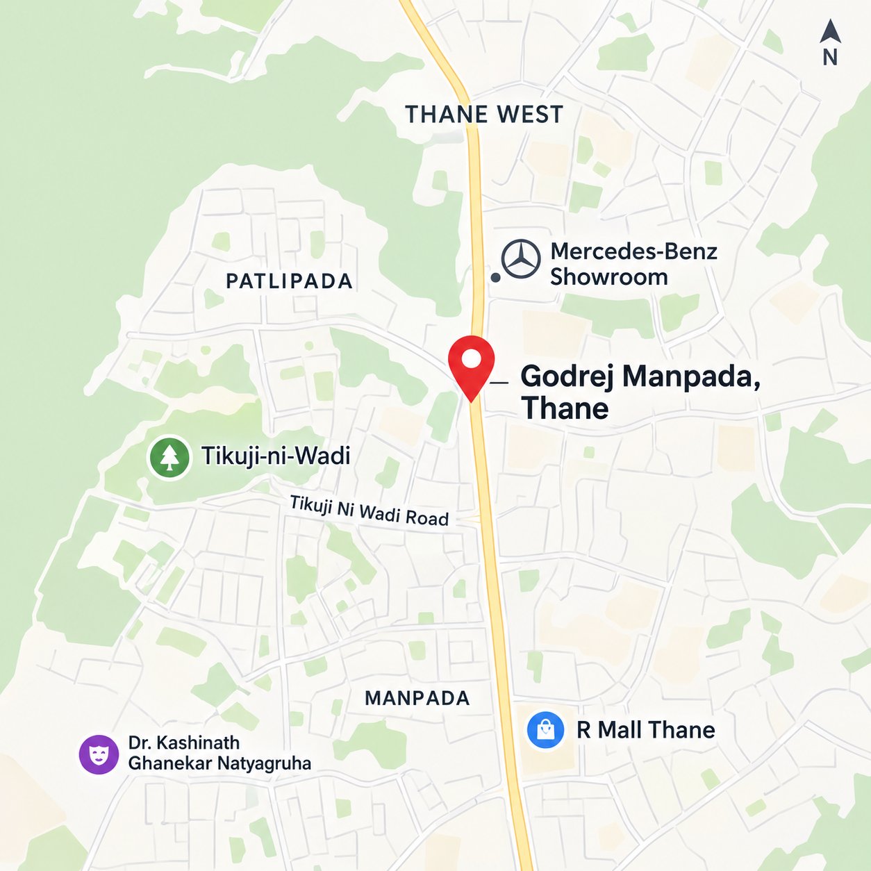 Godrej Manpada Thane location map